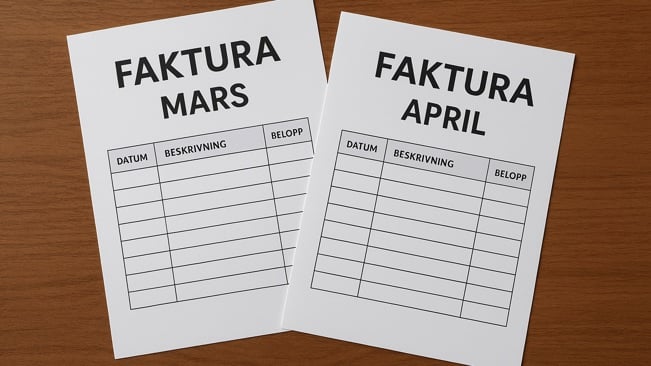 Tecknade bilder på fakturor