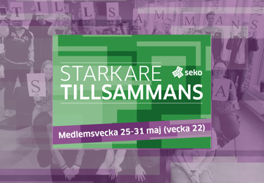 Sekos logga för medlemsveckan 2026 med texten starkare tillsammans
