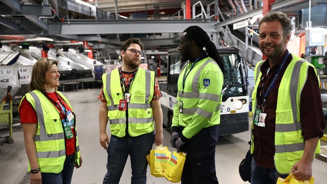 Tre förtroendevalda Seko-medlemmar och en medlem på Arlanda.
