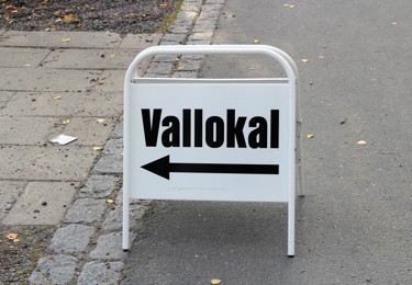 Bild på skylt vallokal