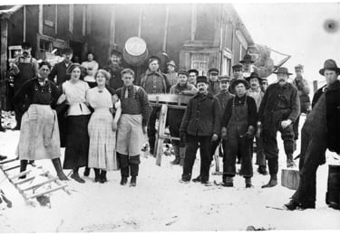Järnvägsbygge i Munkedal, 1905. Foto: Järnvägsmuseet