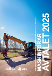 Bild på avtalets omslag med en grävmaskin på.