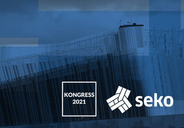 Stockholm Waterfront med texten kongress 2021 och Sekos logga