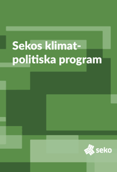 Framsida, grön, på Sekos klimatpolitiska program.